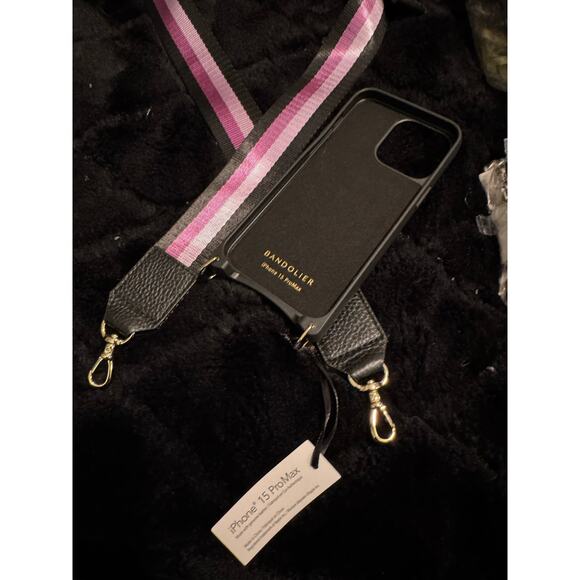 Bandolier 15 pro max Haley wallet case &
Thick nylon& leather purple skye strap - Picture 1 of 3